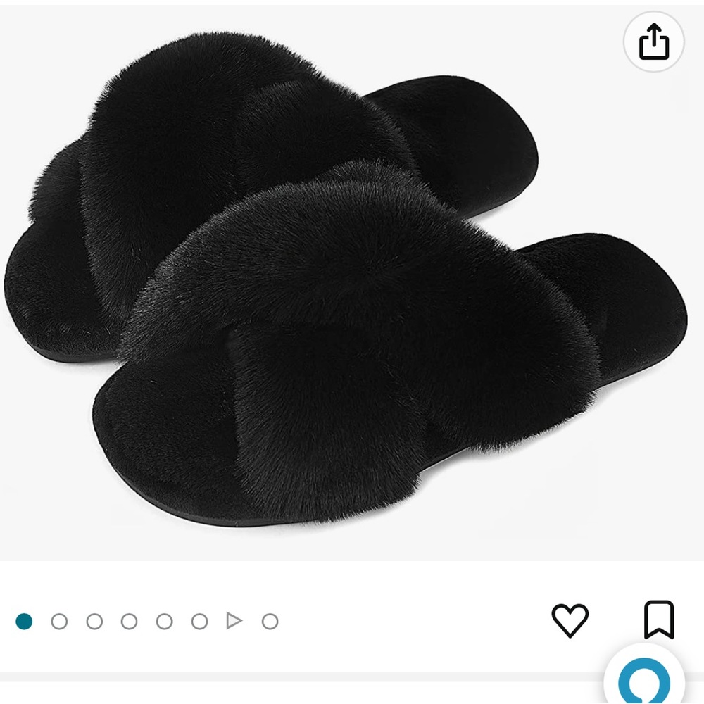 Cozy House Shoes Furry Open Toe